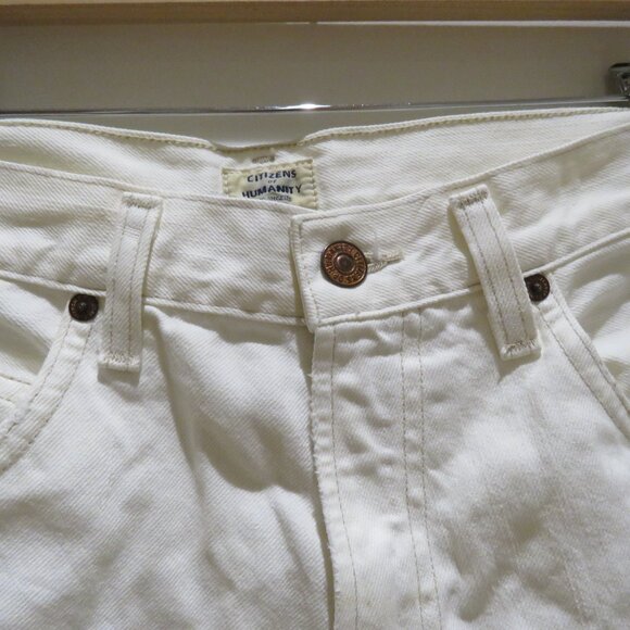 CITIZENS OF HUMANITY Rosa Culotte Denim Jean Shorts White Perla Coastal Preppy - Picture 5 of 11